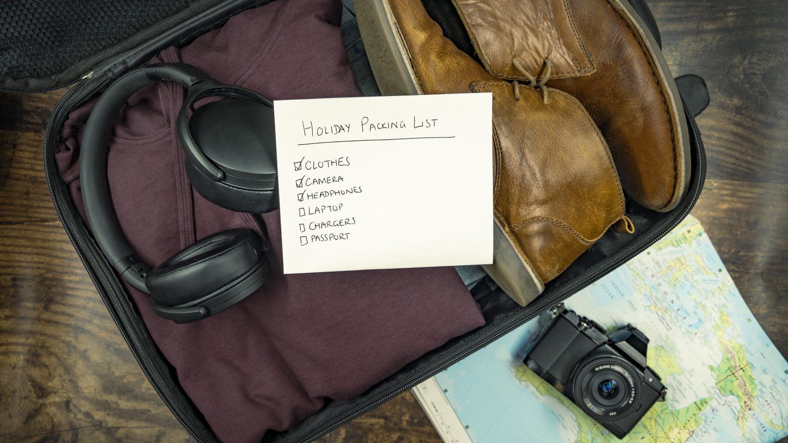 Packing a suitcase for travel