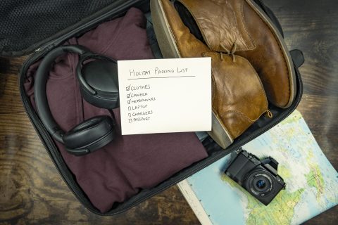 Packing a suitcase for travel