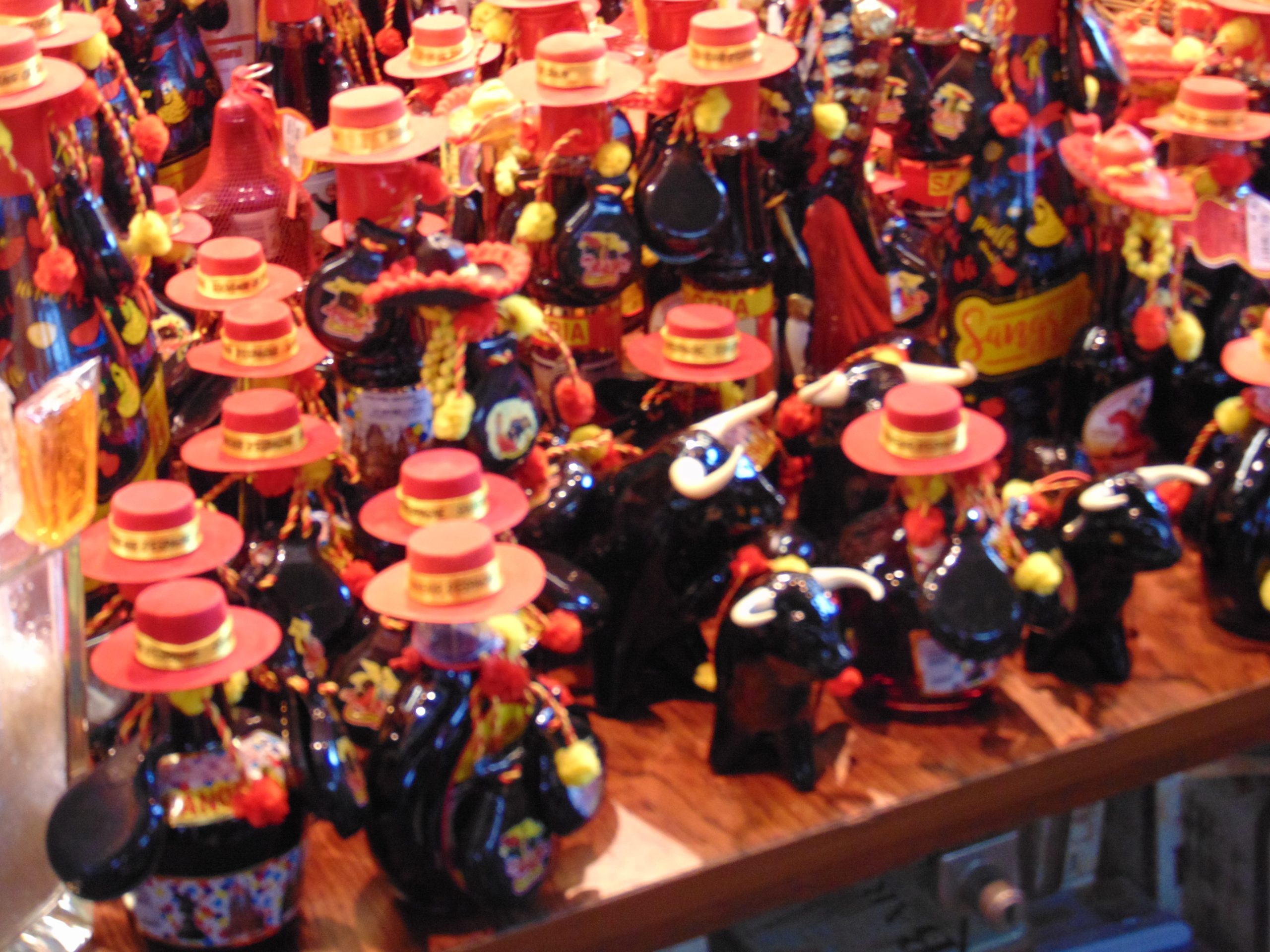 Interior view of Mercat de la Boqueria market hall with its iron and glass roof in Barcelona
