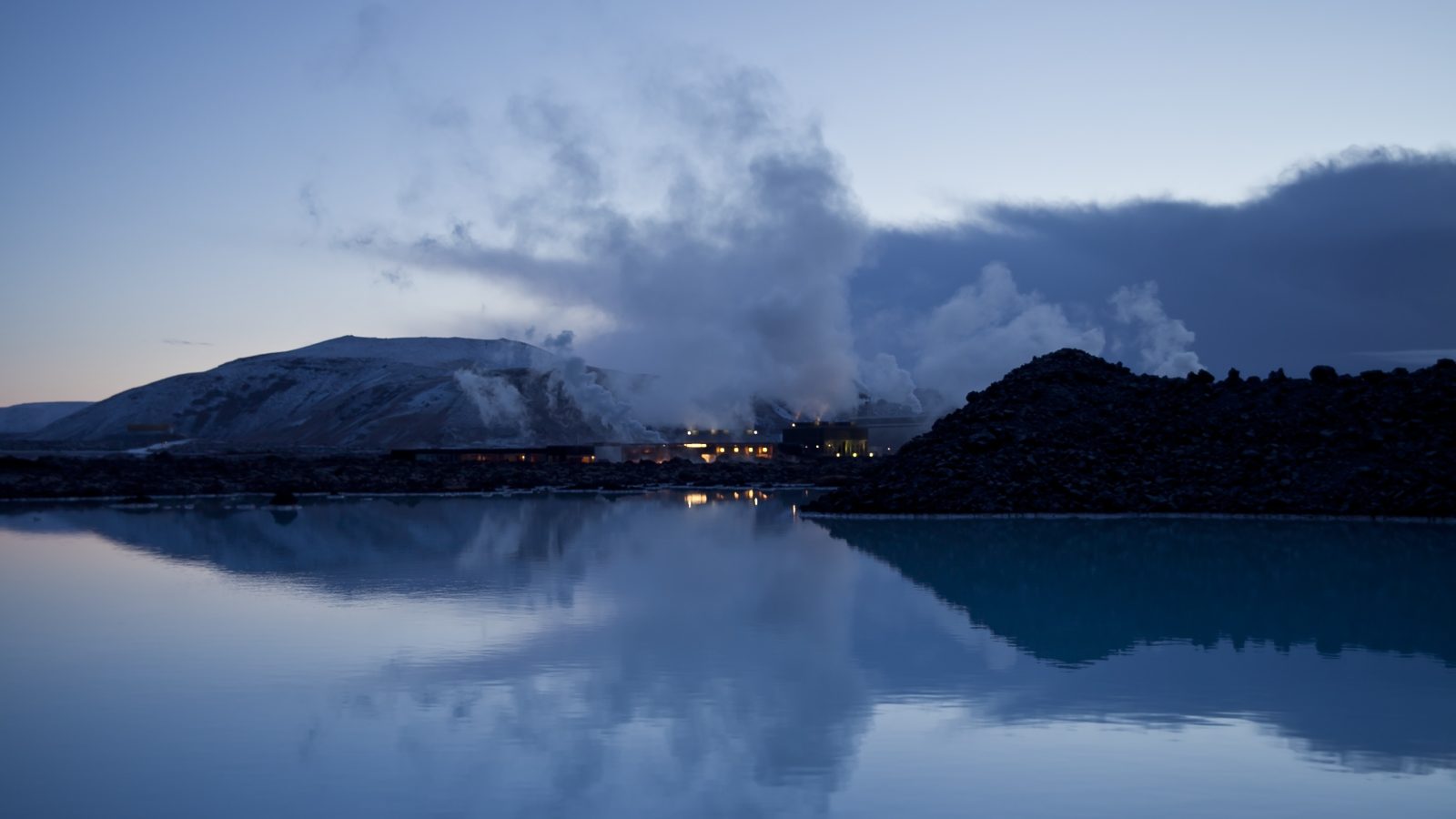 Blue Lagoon hot spring resort with milky blue geothermal water in Iceland