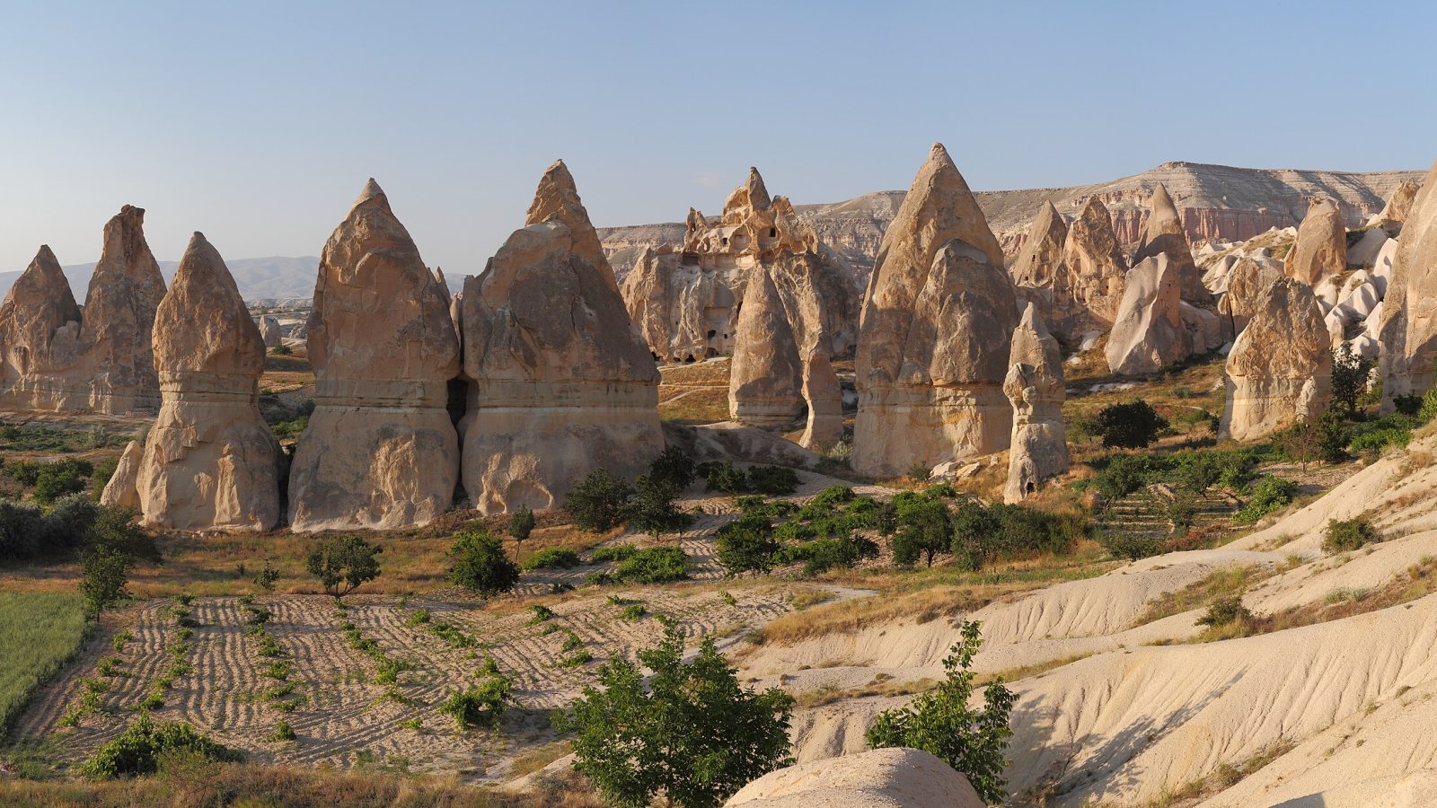 Cave hotels Cappadocia carved into fairy chimney rock formations
