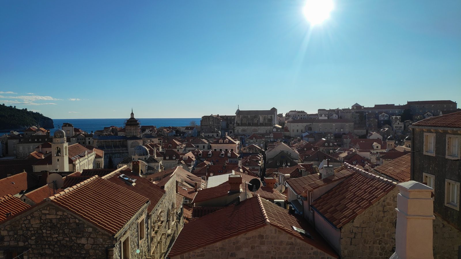 Dubrovnik travel guide view of the walled Old City from the medieval city walls