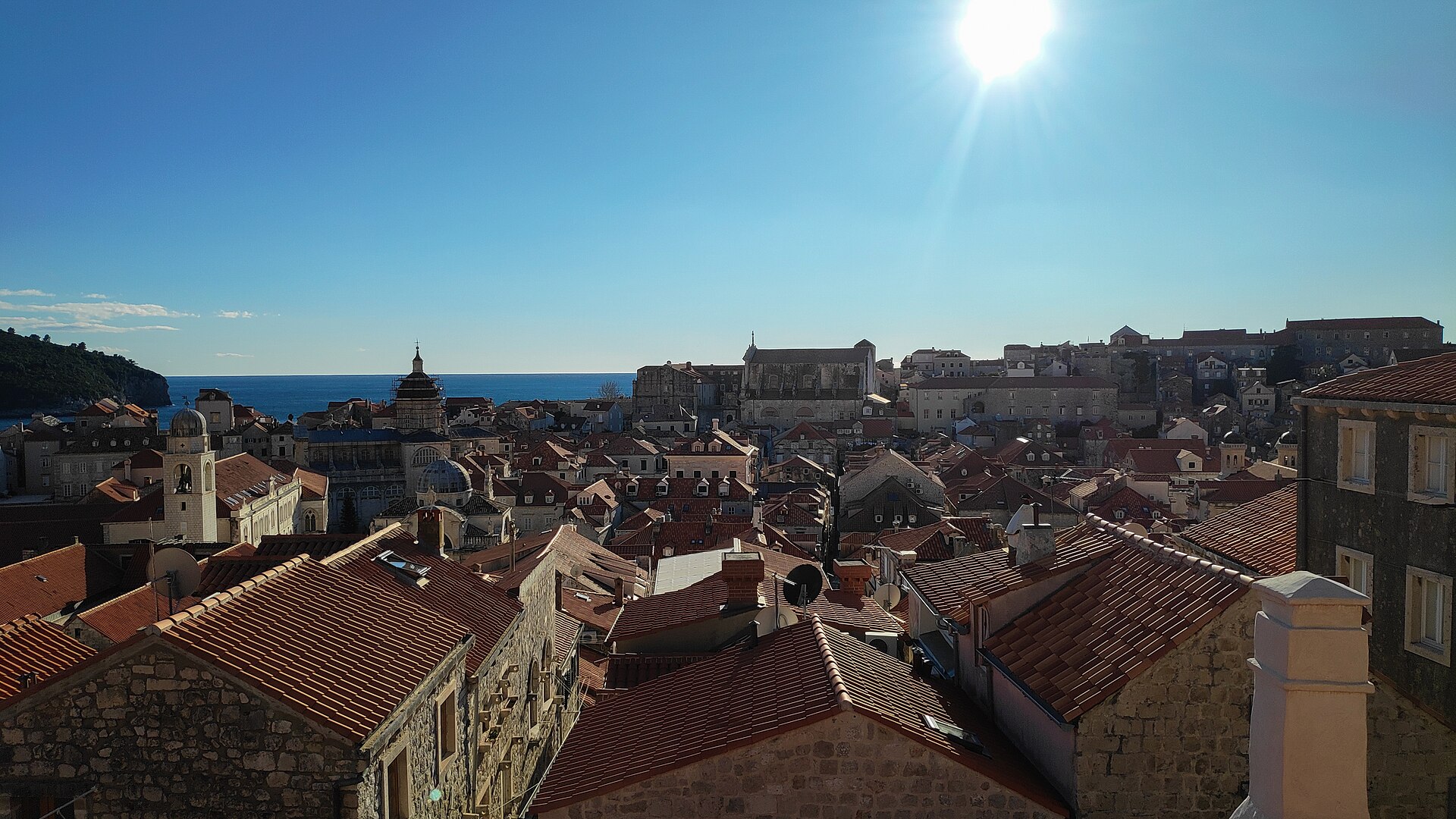 Red-roofed Dubrovnik Old City seen from the medieval city walls, a set-jetting favorite for fans of King's Landing
