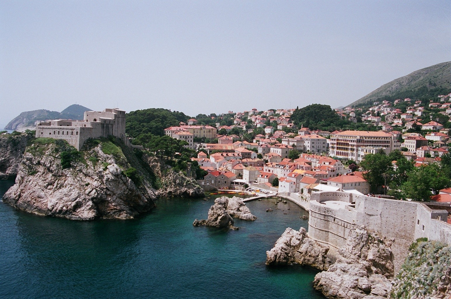 The Old Port of Dubrovnik with fishing boats near St. John Fortress