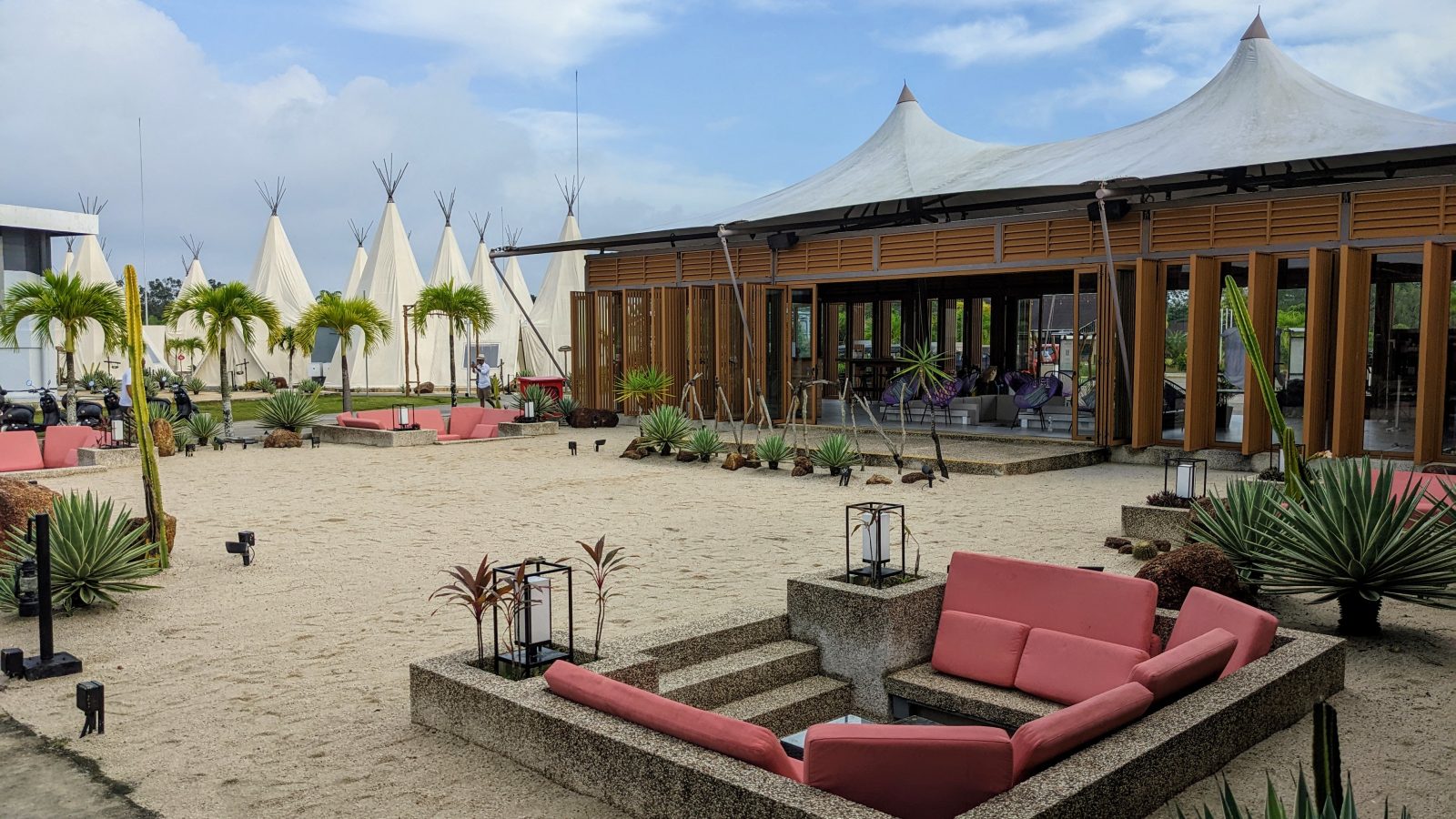 Luxury glamping resorts safari-style tents set among trees