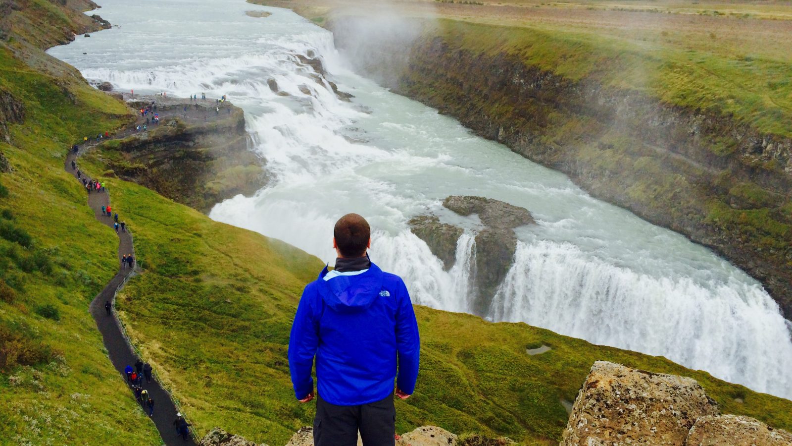 Gullfoss waterfall, one of the main stops on the Golden Circle Iceland road trip