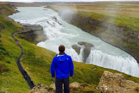 Gullfoss waterfall, one of the main stops on the Golden Circle Iceland road trip