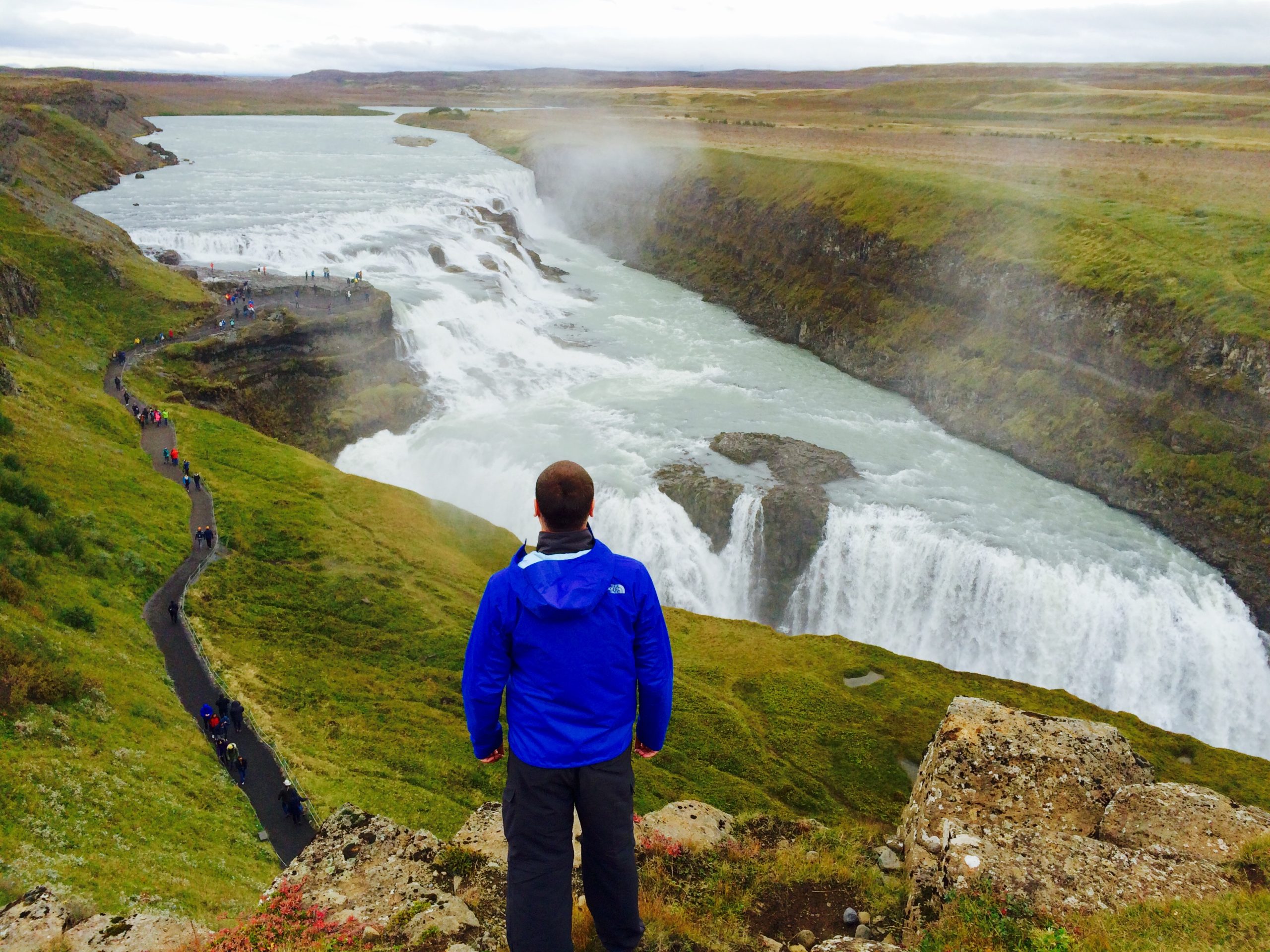 Gullfoss waterfall, one of the main stops on the Golden Circle Iceland road trip