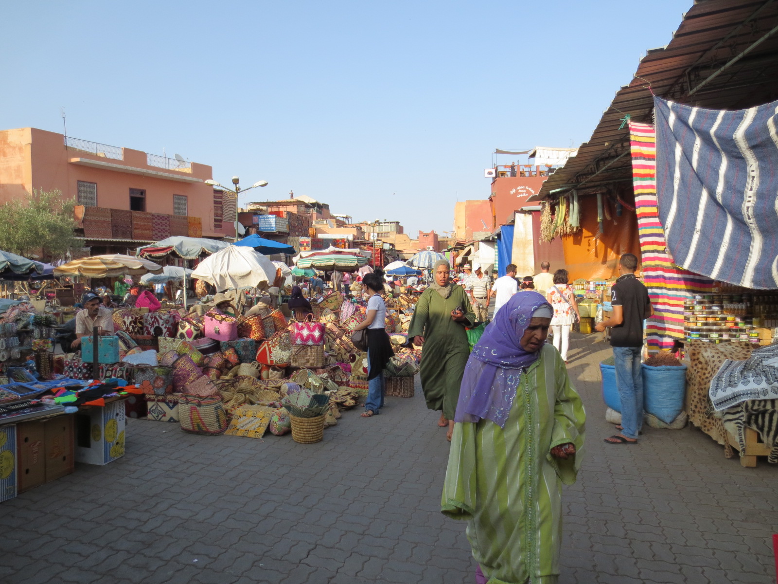 Narrow souk alley in the Marrakech medina near the riad district