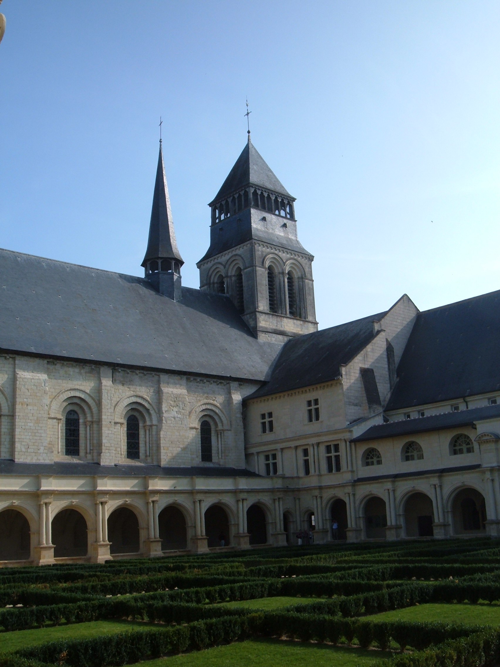 Cloister courtyard garden at a former monastery in France