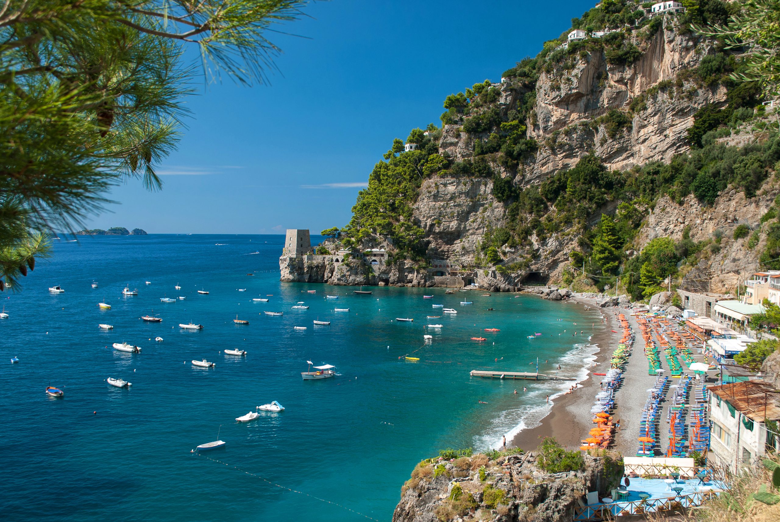 Fornillo Beach, a quieter beach stop on an Amalfi Coast travel guide itinerary