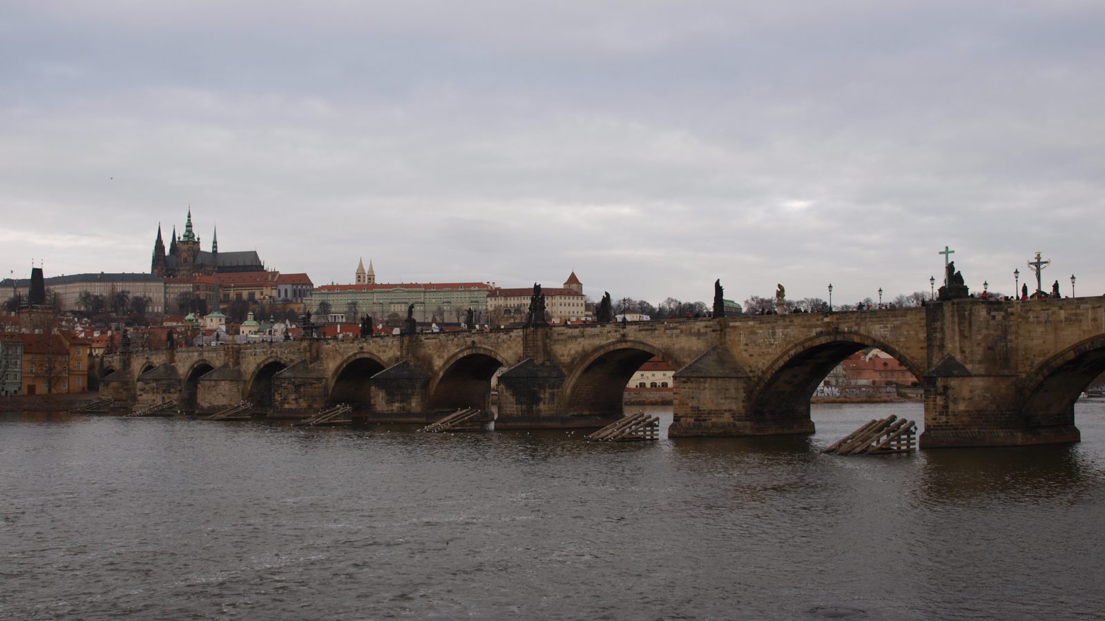 Prague travel guide view of Charles Bridge over the Vltava River