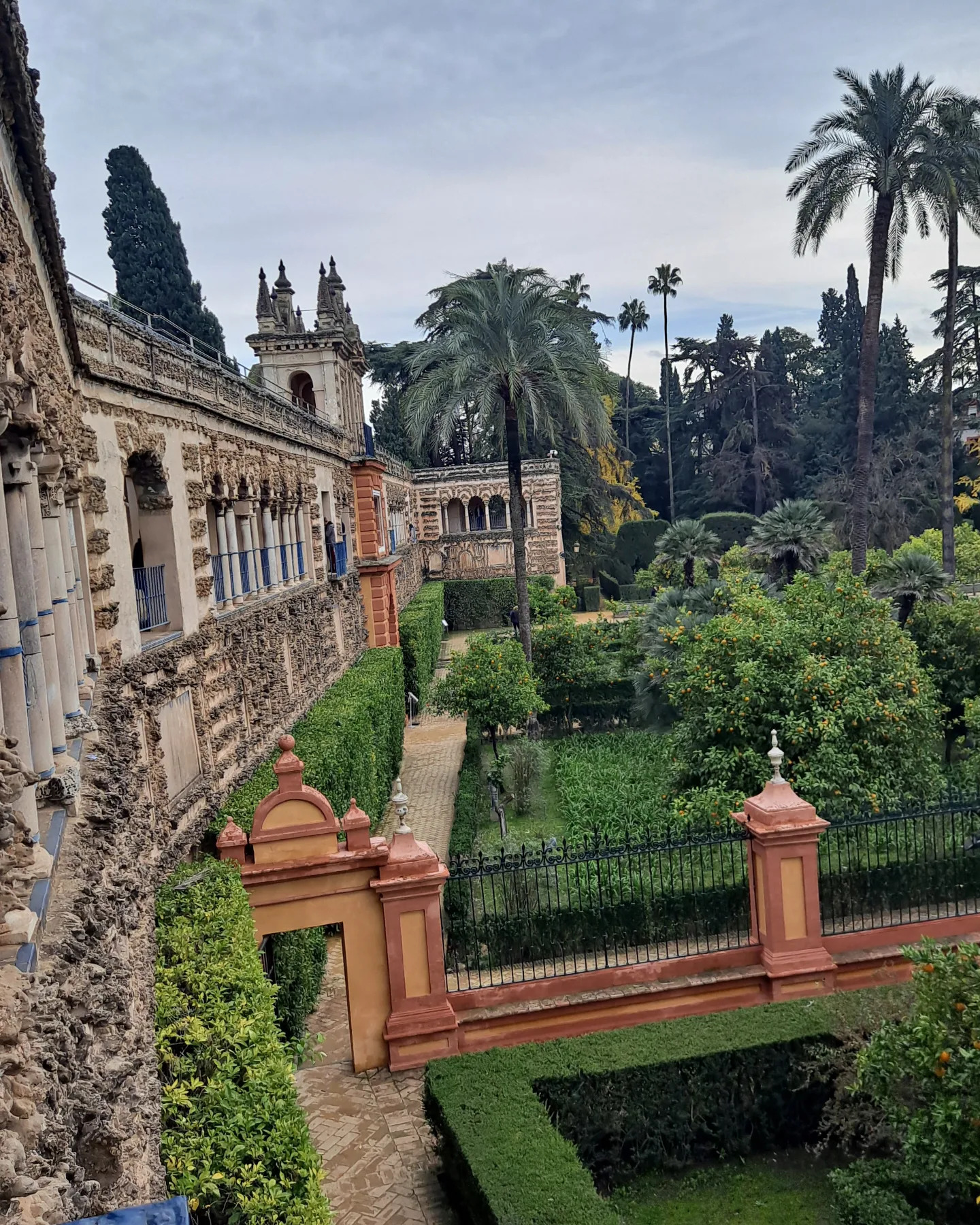 Real Alcázar palace grounds in Seville, Spain
