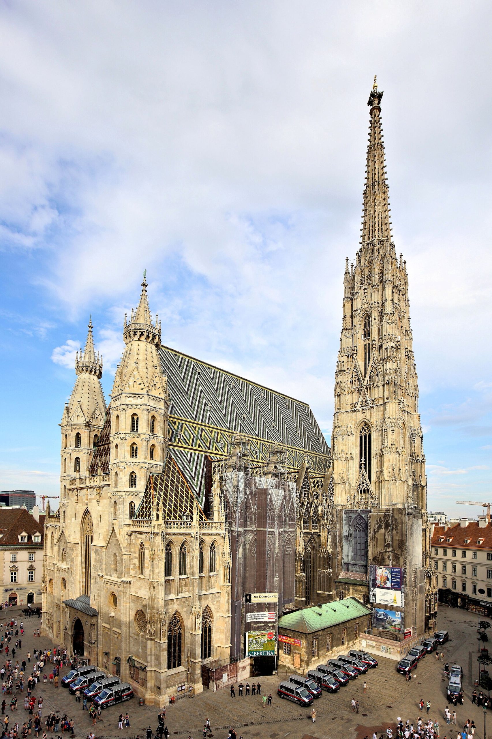 St. Stephen's Cathedral's Gothic spire rising above Vienna's Stephansplatz